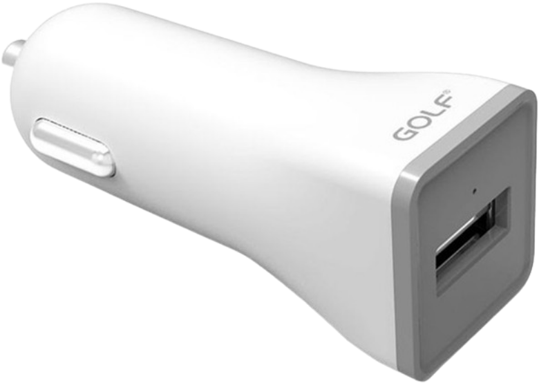 Автомобільний зарядний пристрій Golf GF-C1 White 1A 1USB